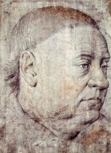 Tekening voor portret van Guillaume Jouvenel des Ursins, kanselier van Karel VII door Jean Fouquet