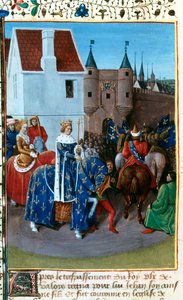 Intocht van Jan II in Parijs, 14e eeuw, 1455-1460 door Jean Fouquet