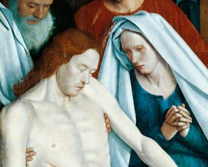 De Maagd en Christus (detail) door Jean Fouquet