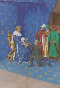Jean Fouquet - Presentatie van het zwaard aan Bertrand Duguesclin - Verluchting (15e eeuw) door Jean Fouquet