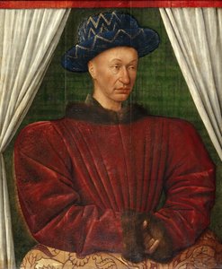 Portret van koning Karel VII van Frankrijk, 1445-1450 door Jean Fouquet