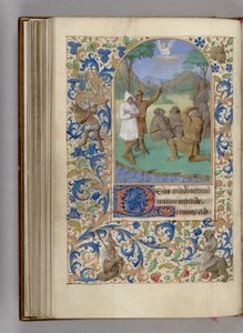 De annunciatie aan de herders Getijdenboek, 1450-1499 door Jean Fouquet