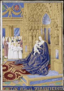 De Maagd en het Kind op de troon Getijdenboek van Étienne Chevalier door Jean Fouquet
