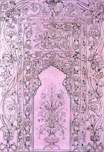 Tegelpaneel uit de Blauwe Moskee, in Tabriz, Perzië, uit 