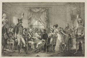 Napoleon in het Paleis van de Groothertog in Florence, plaat dertien uit Het Politieke en Militaire Leven van Napoleon door Jean Francois Bosio
