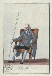 Vrederechter, gegraveerd door Alix, uit een boek over Franse Directoire-kostuums