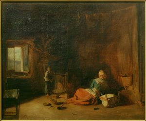 Boereninterieur door Jean Francois Gigoux