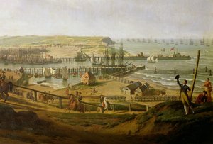 Napoleon bezoekt het kamp in Boulogne in juli 1804 (detail)
