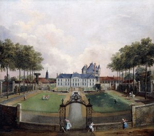 Gezichten op het kasteel de Mousseaux en zijn tuinen door Jean Francois Hue