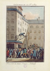 Gebeurtenissen van 22 oktober 1789: ophanging van een man genaamd Francois, een bakker door Jean Francois Janinet