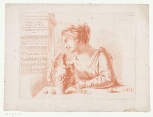 Titelprent met vrouw en kruik door Jean Francois Janinet