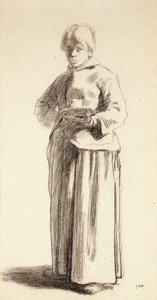Een staande vrouw met een beker, c.1852-56