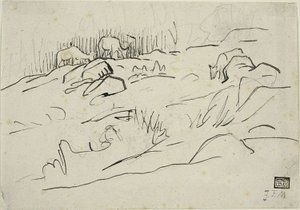 Landschap met vee door Jean Francois Millet