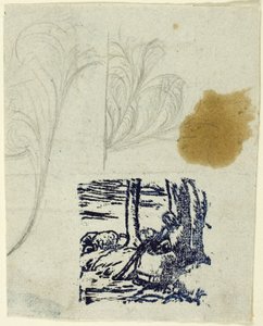 Herderinnetje, zittend door Jean Francois Millet