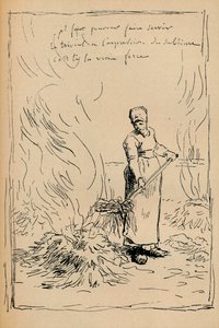 Boer die onkruid verbrandt door Jean Francois Millet