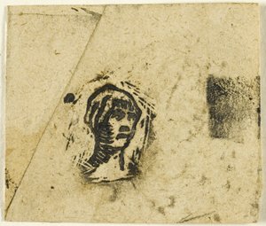 Schetsen, Fragment: Hoofd van een Vrouw met een Hoofddoek door Jean Francois Millet