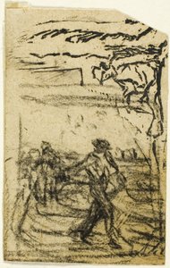 Schetsen, Fragment: Boer Zittend aan de Voet van een Boom door Jean Francois Millet