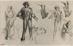Studies voor Rustende Oogsters door Jean Francois Millet