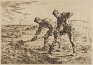 De gravers, 1814-75 door Jean Francois Millet