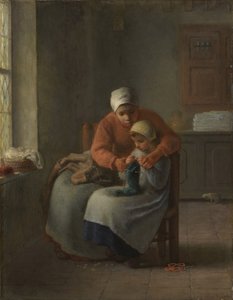 De breiles, ca. 1860 door Jean Francois Millet
