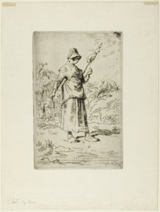 De spinster door Jean Francois Millet