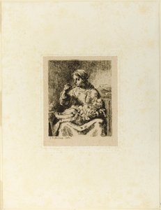 Vrouw die haar Kind Voedt door Jean Francois Millet