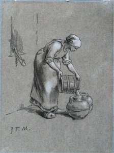 Vrouw bij een Put door Jean Francois Millet