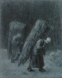Vrouwen die takken dragen, ca. 1858 door Jean Francois Millet