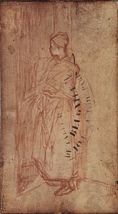 Jonge vrouw die linnengoed uit een plank haalt, c.1850-52 door Jean Francois Millet