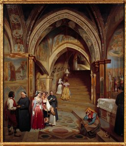 Uitzicht op de kerk van het Benedictijnenklooster van San Subiaco door Jean Francois Montessuy