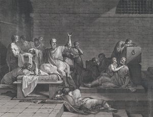 De dood van Socrates door Jean François Pierre Peyron