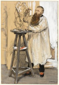 Portret van de beeldhouwer Auguste Rodin in zijn atelier door Jean Francois Rafaelli