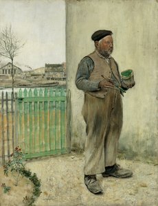 Man die net zijn Hek heeft Geschilderd door Jean Francois Raffaelli
