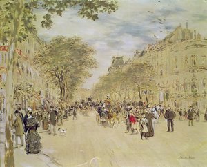 Het Pavillon de Hanovre en de Boulevard des Italiens, Parijs, na 1870
