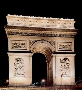 Zicht op de Arc de Triomphe gerealiseerd door Jean Francois Chalgrin (1739-1811) door Jean Francois Therese Chalgrin