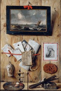 Hoek van het atelier van de kunstenaar door Jean Francois de Le Motte
