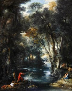 Eendenjacht in een bos door Jean François de Troy