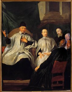 Saint Vincent de Paul (1581-1660) leidt een vergadering van geestelijken