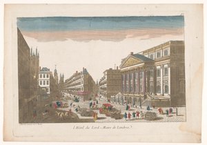 Gezicht op het Mansion House te Londen door Jean François Daumont