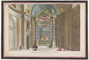 Gezicht op het interieur van de kerk Val-de-Grâce te Parijs door Jean François Daumont