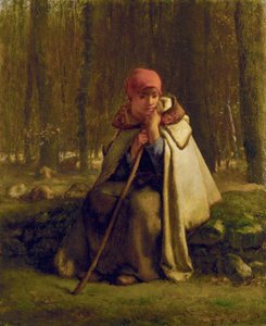Frans:  Bergère assise Zittende Herderin door Jean Francois Millet