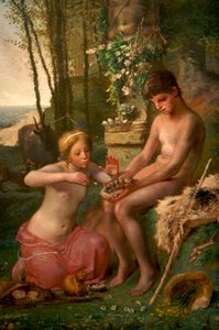 Lente (Daphnis en Chloë) door Jean Francois Millet