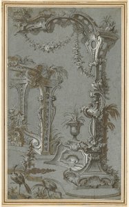 Een Rococo Tuin Trellis en Prieel door Jean François de Cuvilliés I