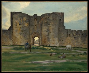 Porte de la Reine bij Aigues-Mortes door Jean Frederic Bazille