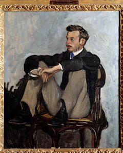 Portret van de schilder Pierre Auguste Renoir door Jean Frederic Bazille
