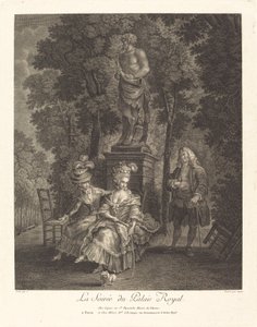 De Avond in het Palais Royal door Jean Gabriel Caquet after François André Vincent
