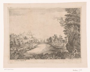 Landschap met uitzicht op een rivier