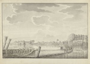 Aanval bij Ouderkerk aan de Amstel, 1787 door Jean George Teissier (signed by artist)