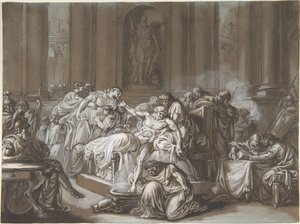 De Dood van Seneca door Jean Guillaume Moitte