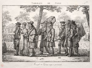 Scènes van Parijs: Blinde Mannen van de Quinze Vingts, Wandelend door Jean Henri Marlet